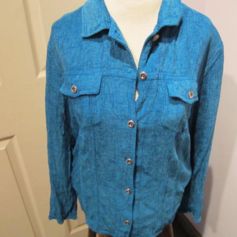 Chico's Jacket teal size 2 (Size 12)